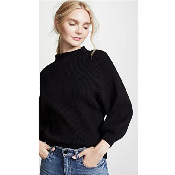 LINE & DOT Sweater Knit Black Ribbed Stretch Revolve Shopbop Sleeves Size Small - Picture 1 of 13